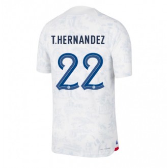 Frankrike Theo Hernandez #22 Bortatröja VM 2022 Korta ärmar